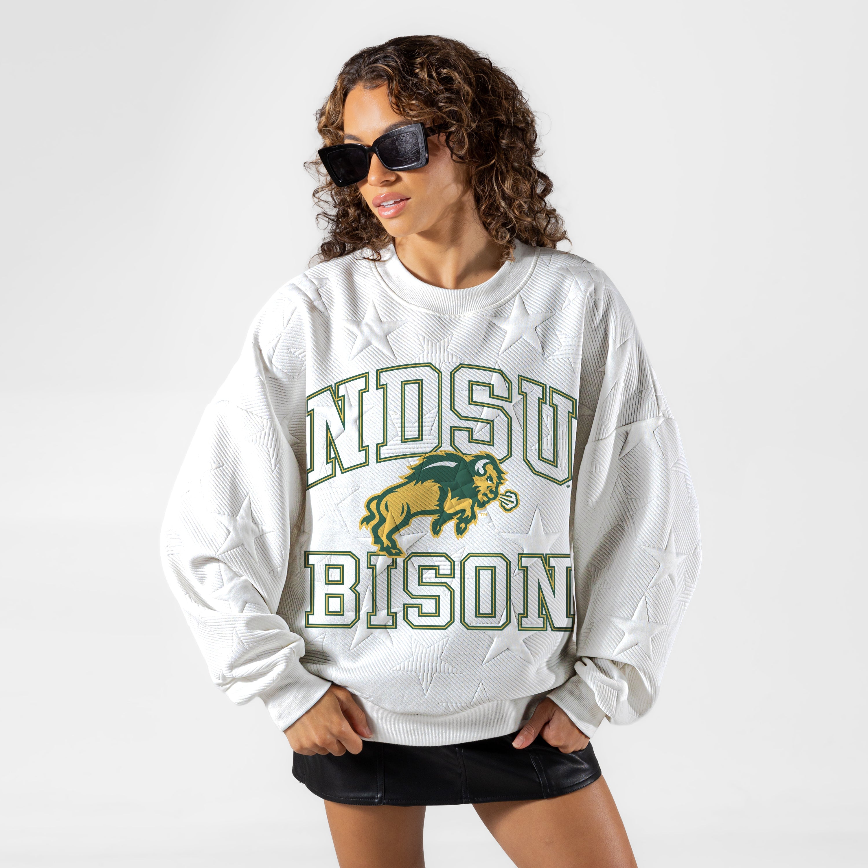 NORTH DAKOTA STATE BISON BIG PLAY ENERGY EMBOSSED STAR CREWNECK