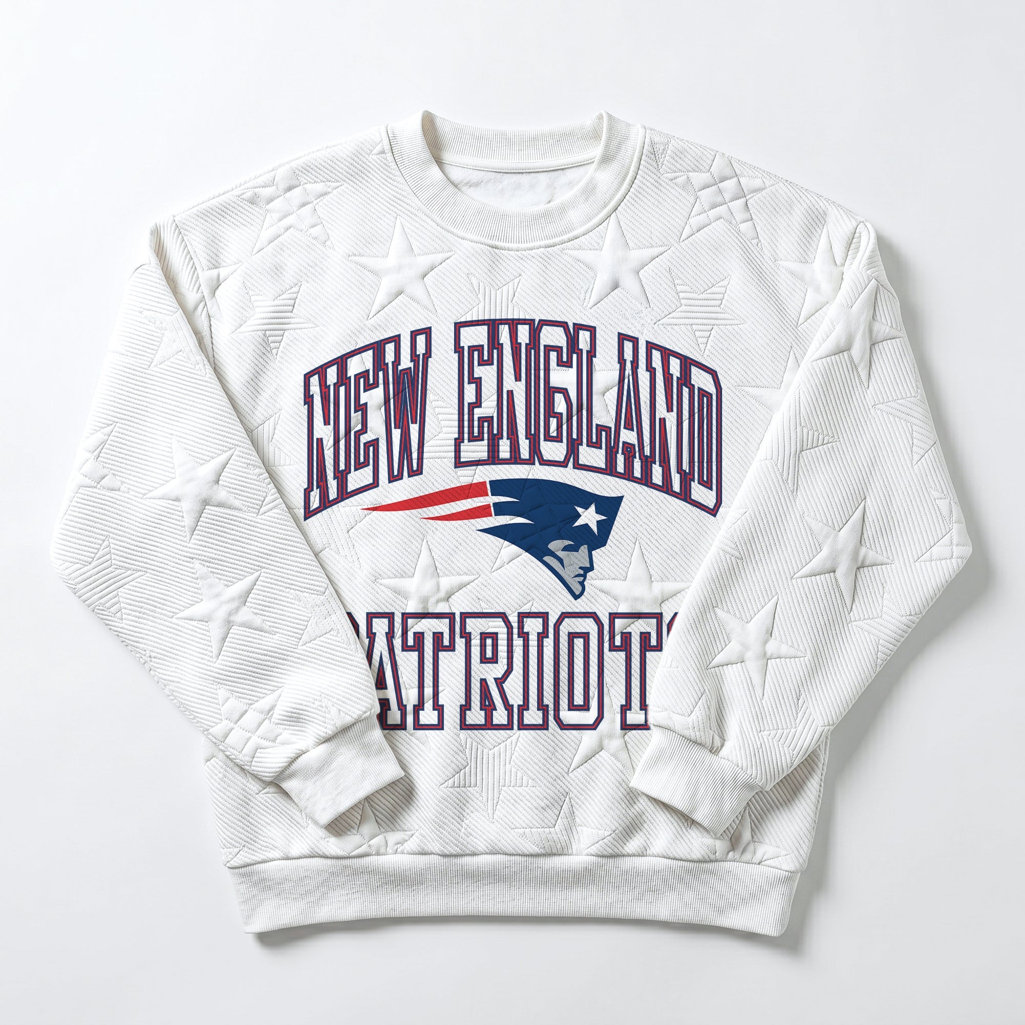 NEW ENGLAND PATRIOTS BIG PLAY ENERGY EMBOSSED STAR CREWNECK
