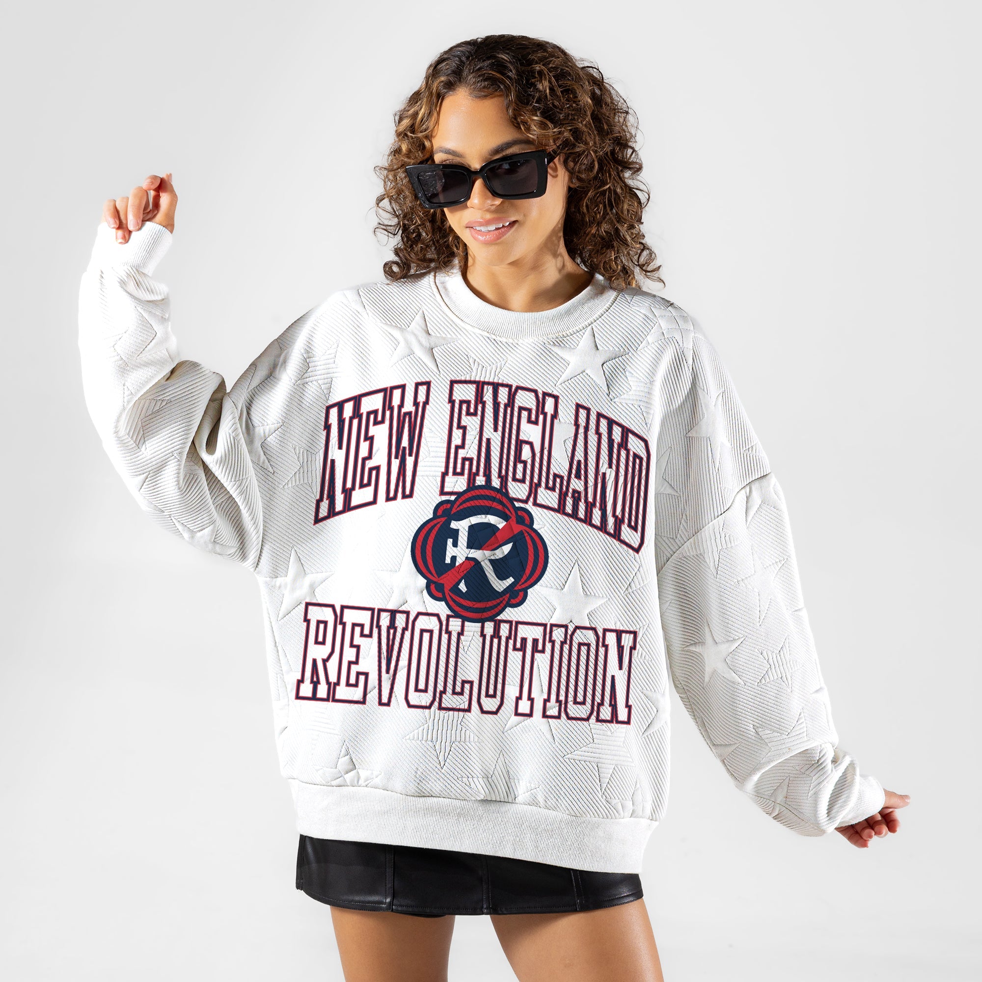 NEW ENGLAND REVOLUTION BIG PLAY ENERGY EMBOSSED STAR CREWNECK