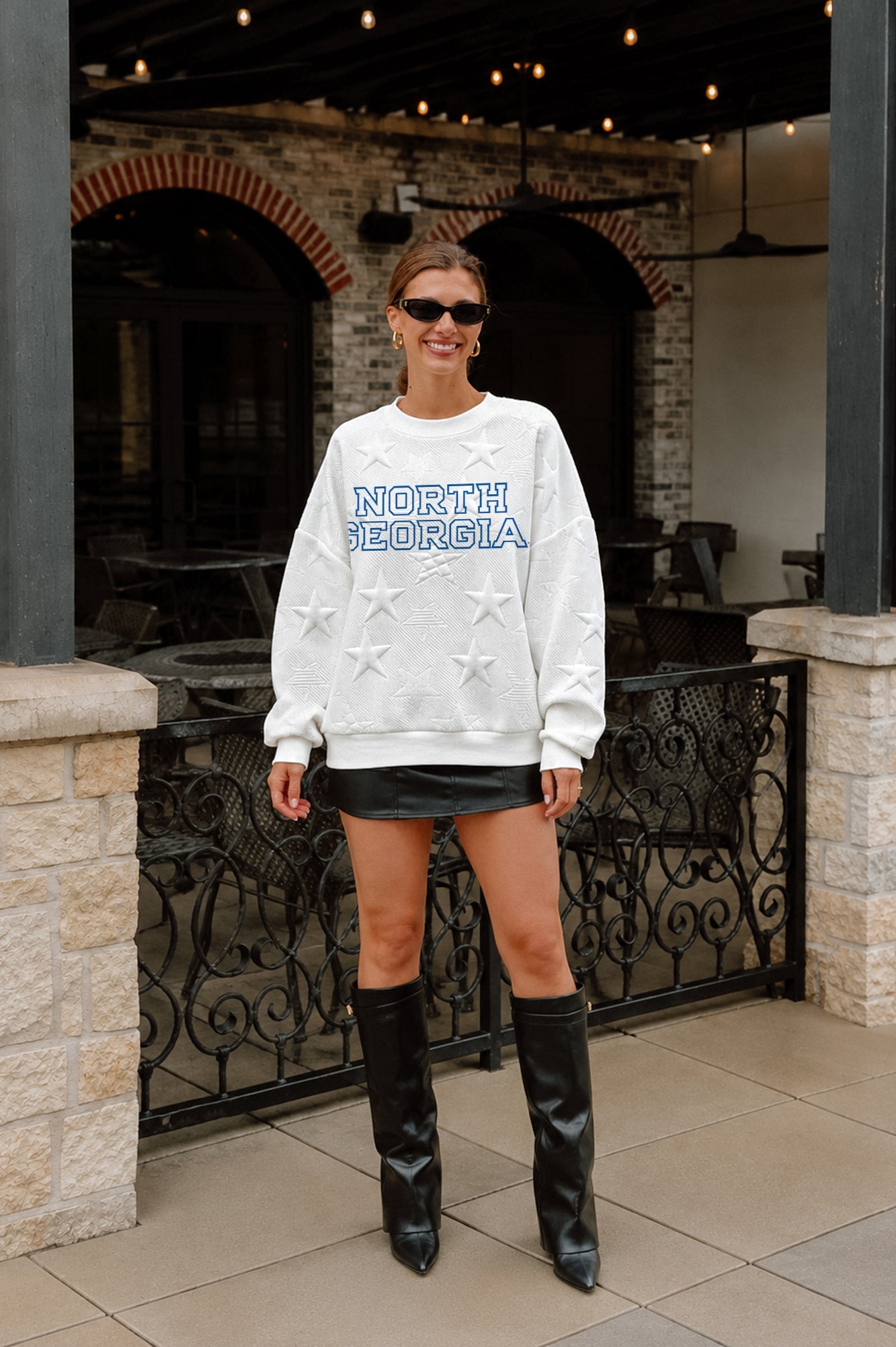 NORTH GEORGIA NIGHTHAWKS BIG PLAY ENERGY EMBOSSED STAR CREWNECK