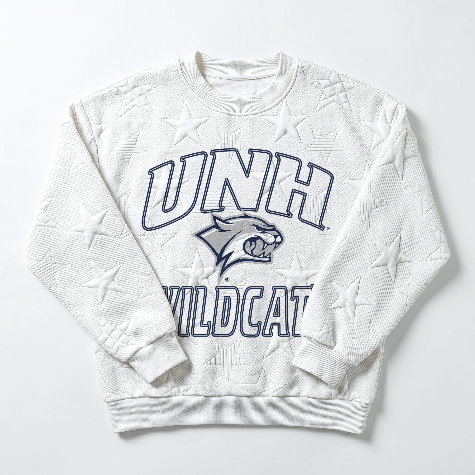 NEW HAMPSHIRE WILDCATS BIG PLAY ENERGY EMBOSSED STAR CREWNECK