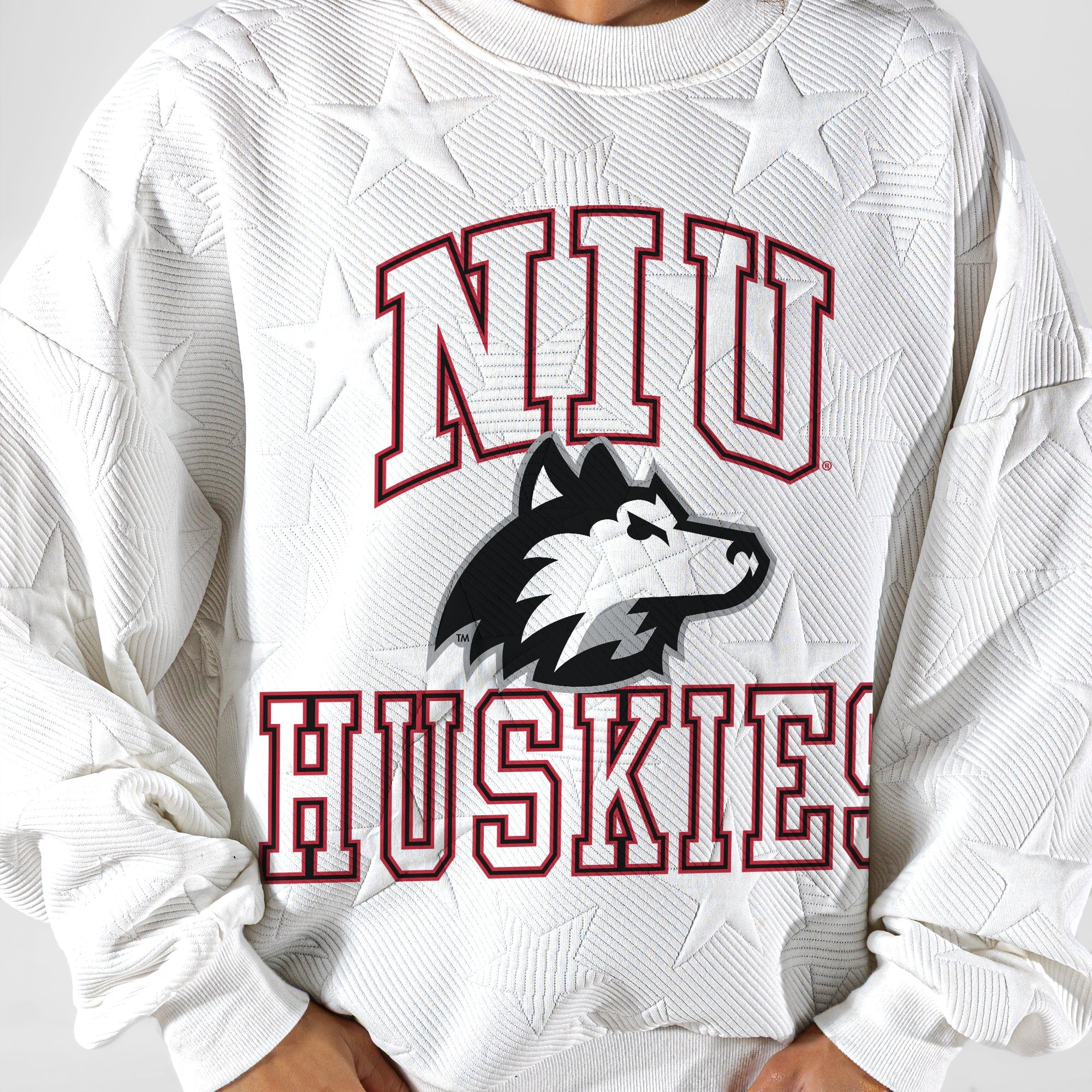 NORTHERN ILLINOIS HUSKIES BIG PLAY ENERGY EMBOSSED STAR CREWNECK