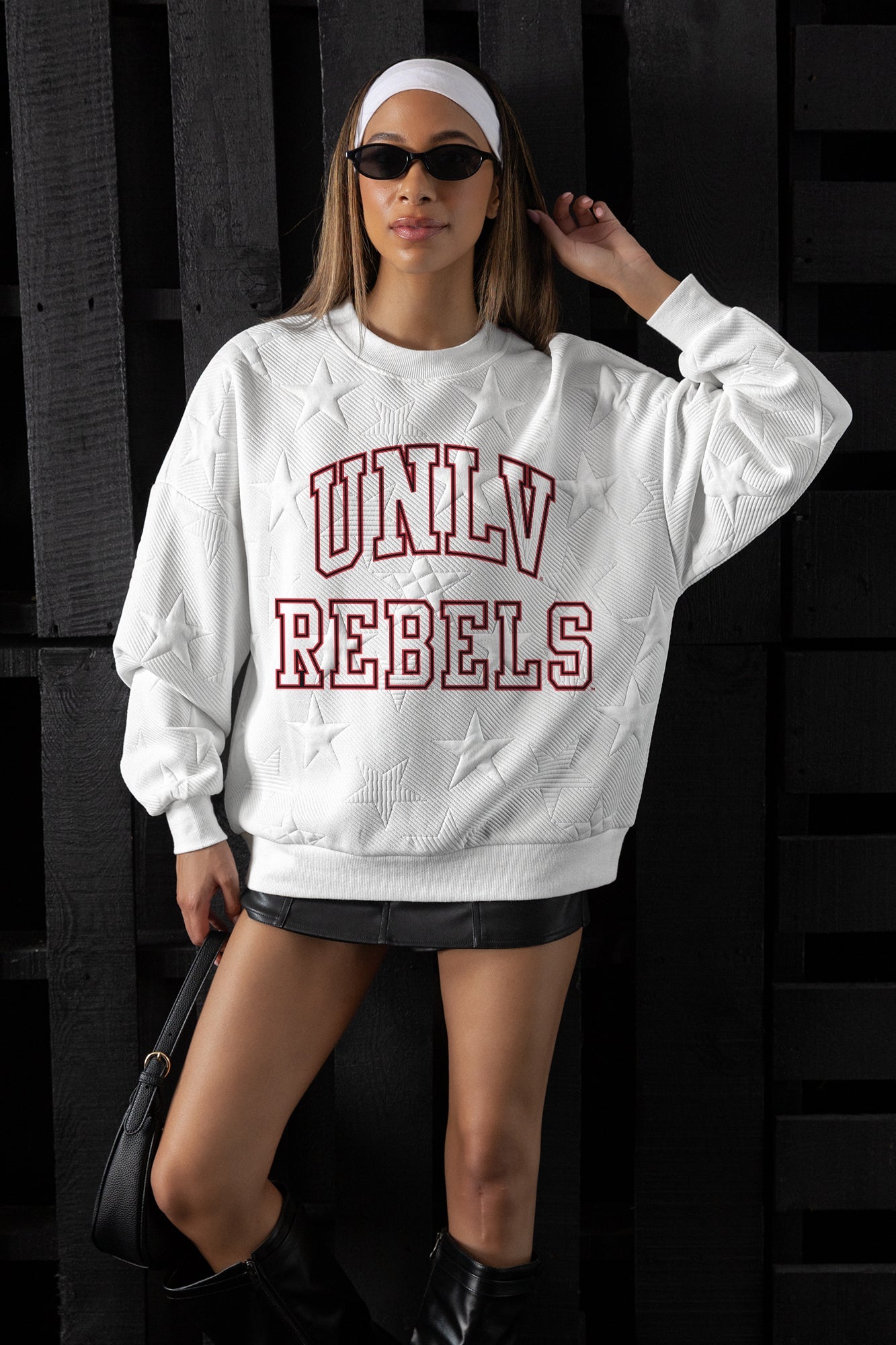UNLV REBELS BIG PLAY ENERGY EMBOSSED STAR CREWNECK