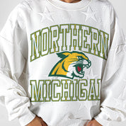 NORTHERN MICHIGAN WILDCATS BIG PLAY ENERGY EMBOSSED STAR CREWNECK