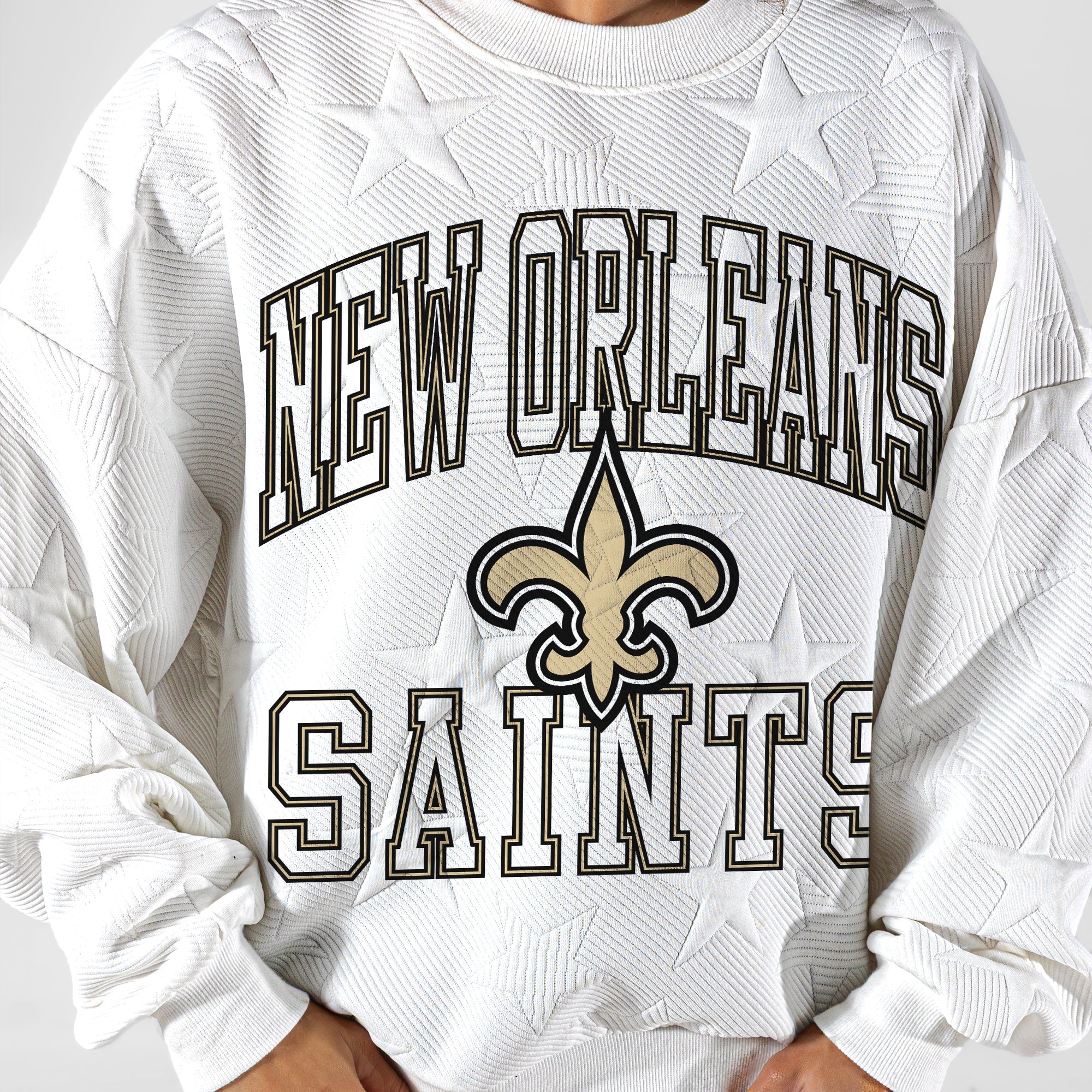 NEW ORLEANS SAINTS BIG PLAY ENERGY EMBOSSED STAR CREWNECK