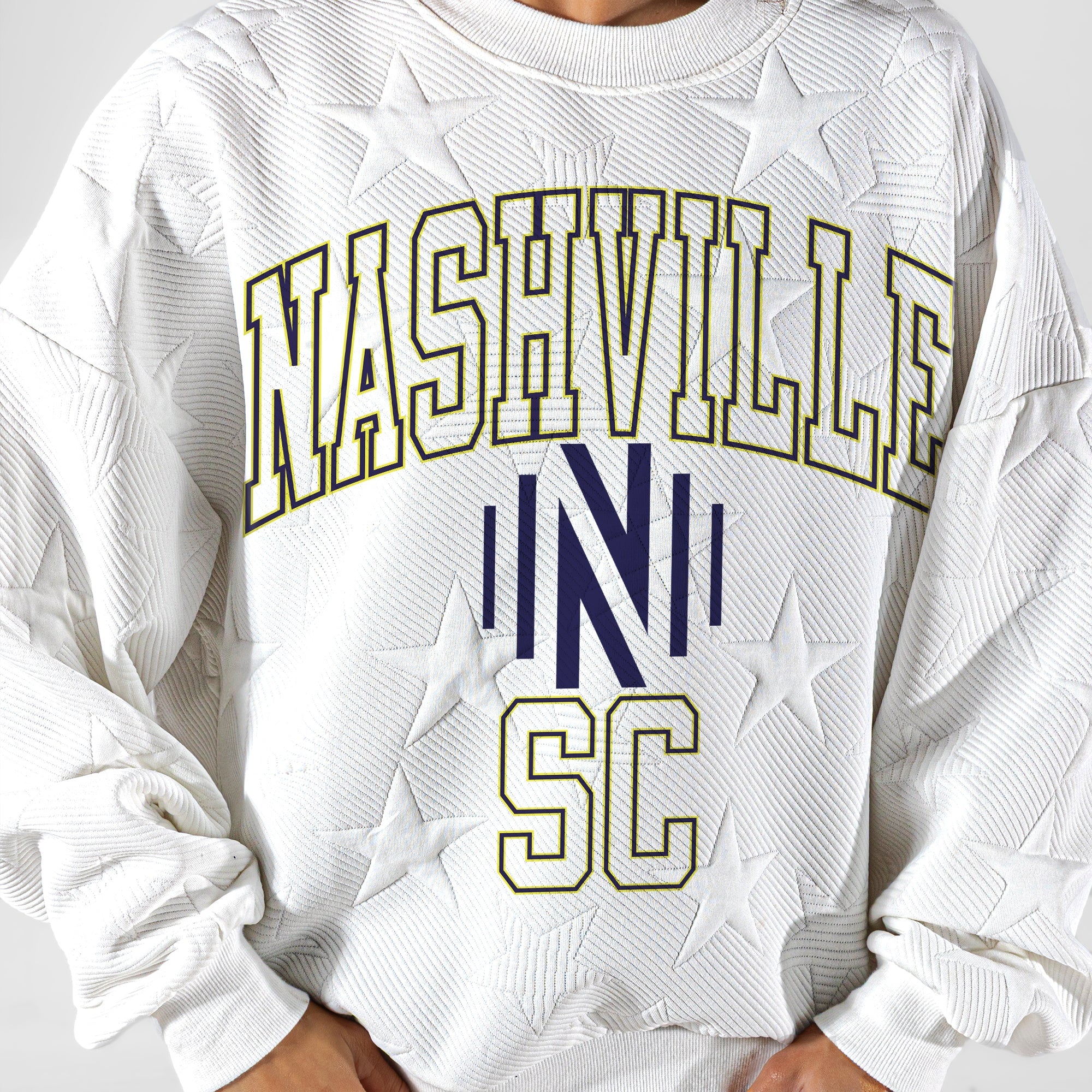 NASHVILLE SC BIG PLAY ENERGY EMBOSSED STAR CREWNECK