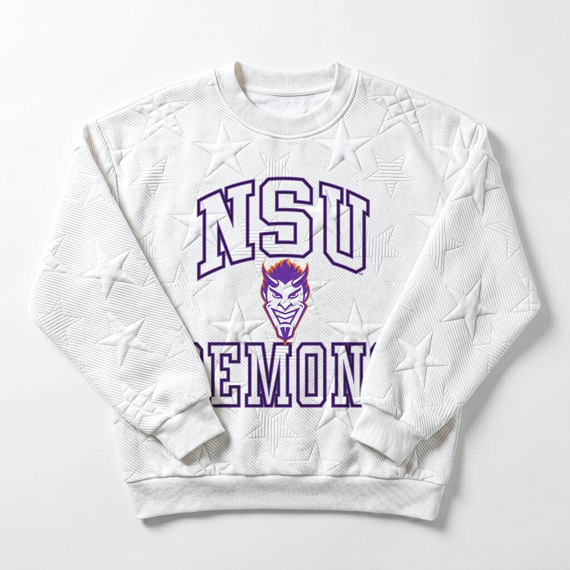 NORTHWESTERN STATE DEMONS BIG PLAY ENERGY EMBOSSED STAR CREWNECK