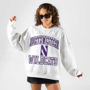 NORTHWESTERN WILDCATS BIG PLAY ENERGY EMBOSSED STAR CREWNECK