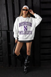 NORTHWESTERN WILDCATS BIG PLAY ENERGY EMBOSSED STAR CREWNECK