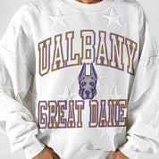ALBANY GREAT DANES BIG PLAY ENERGY EMBOSSED STAR CREWNECK