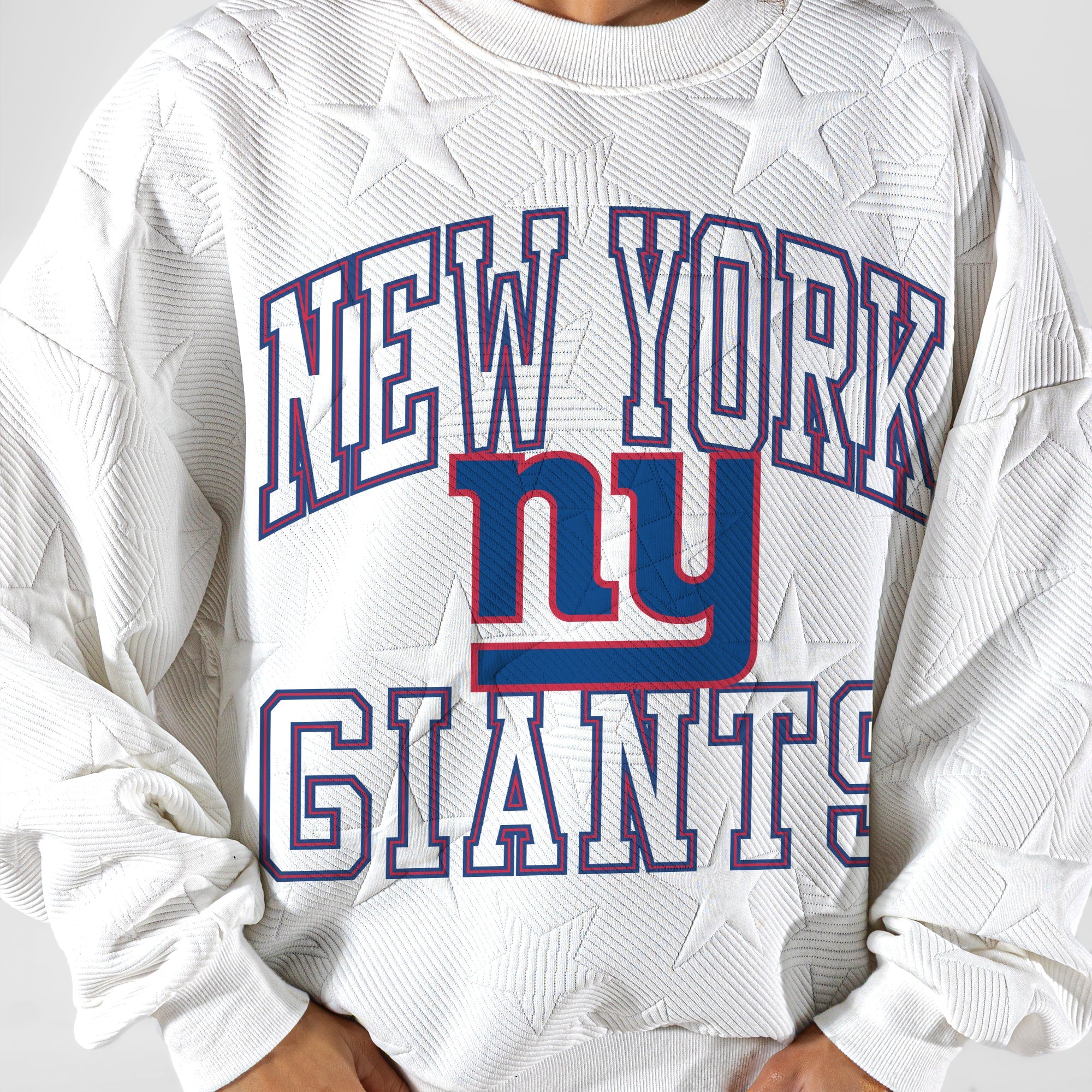 NEW YORK GIANTS BIG PLAY ENERGY EMBOSSED STAR CREWNECK