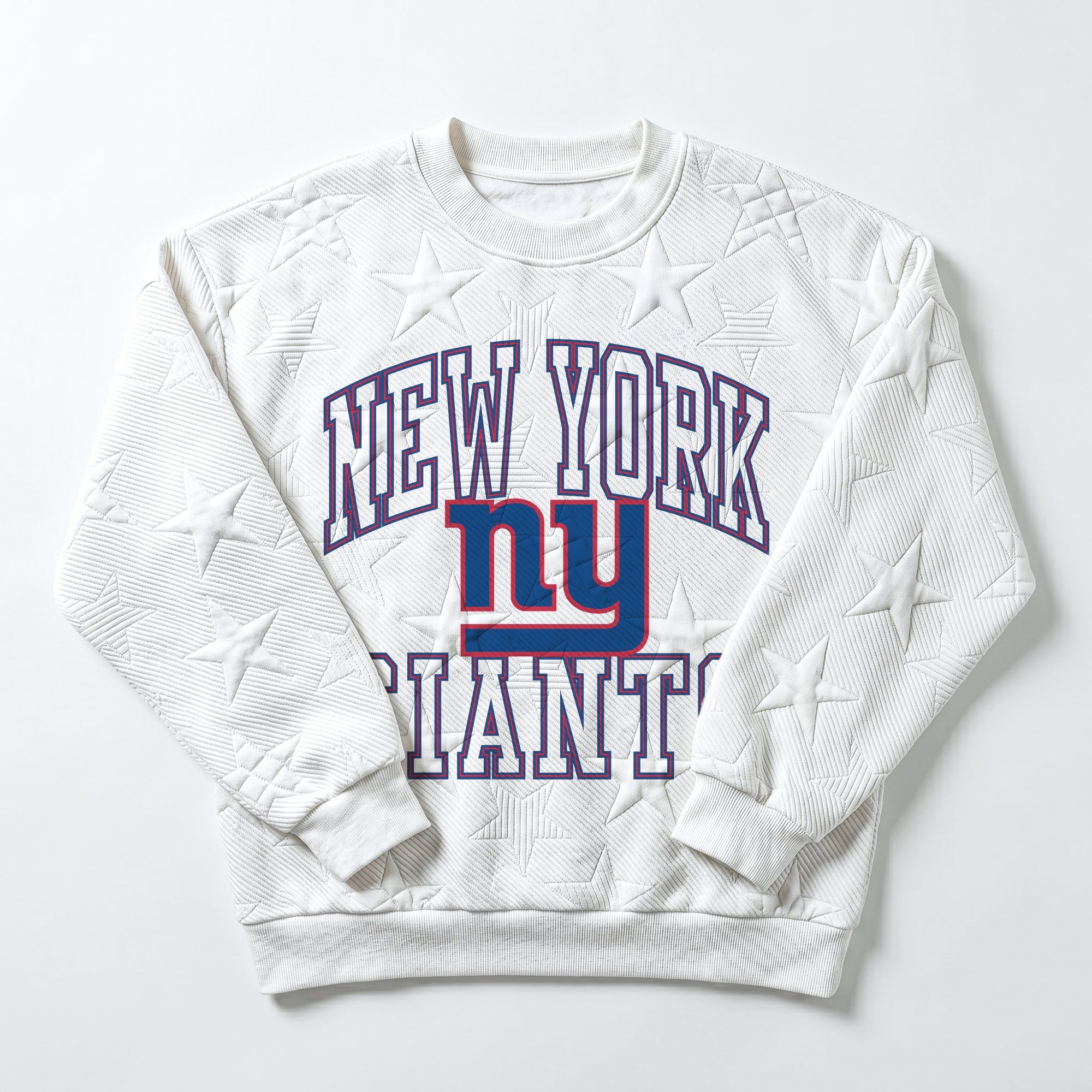 NEW YORK GIANTS BIG PLAY ENERGY EMBOSSED STAR CREWNECK