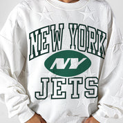 NEW YORK JETS BIG PLAY ENERGY EMBOSSED STAR CREWNECK