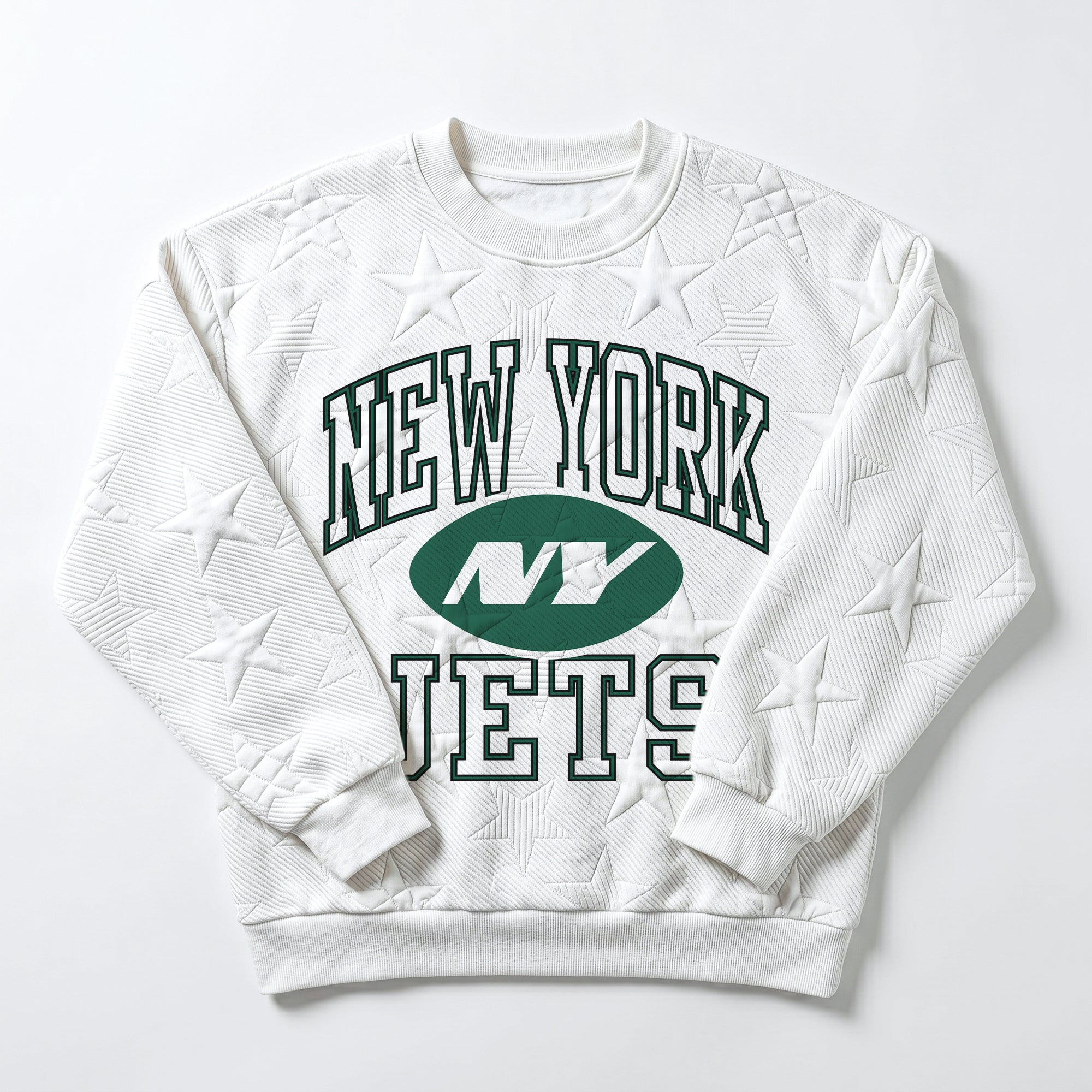 NEW YORK JETS BIG PLAY ENERGY EMBOSSED STAR CREWNECK