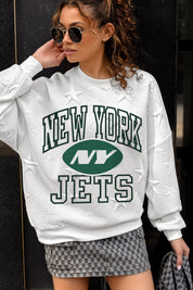 NEW YORK JETS BIG PLAY ENERGY EMBOSSED STAR CREWNECK