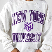 NEW YORK UNIVERSITY VIOLETS BIG PLAY ENERGY EMBOSSED STAR CREWNECK