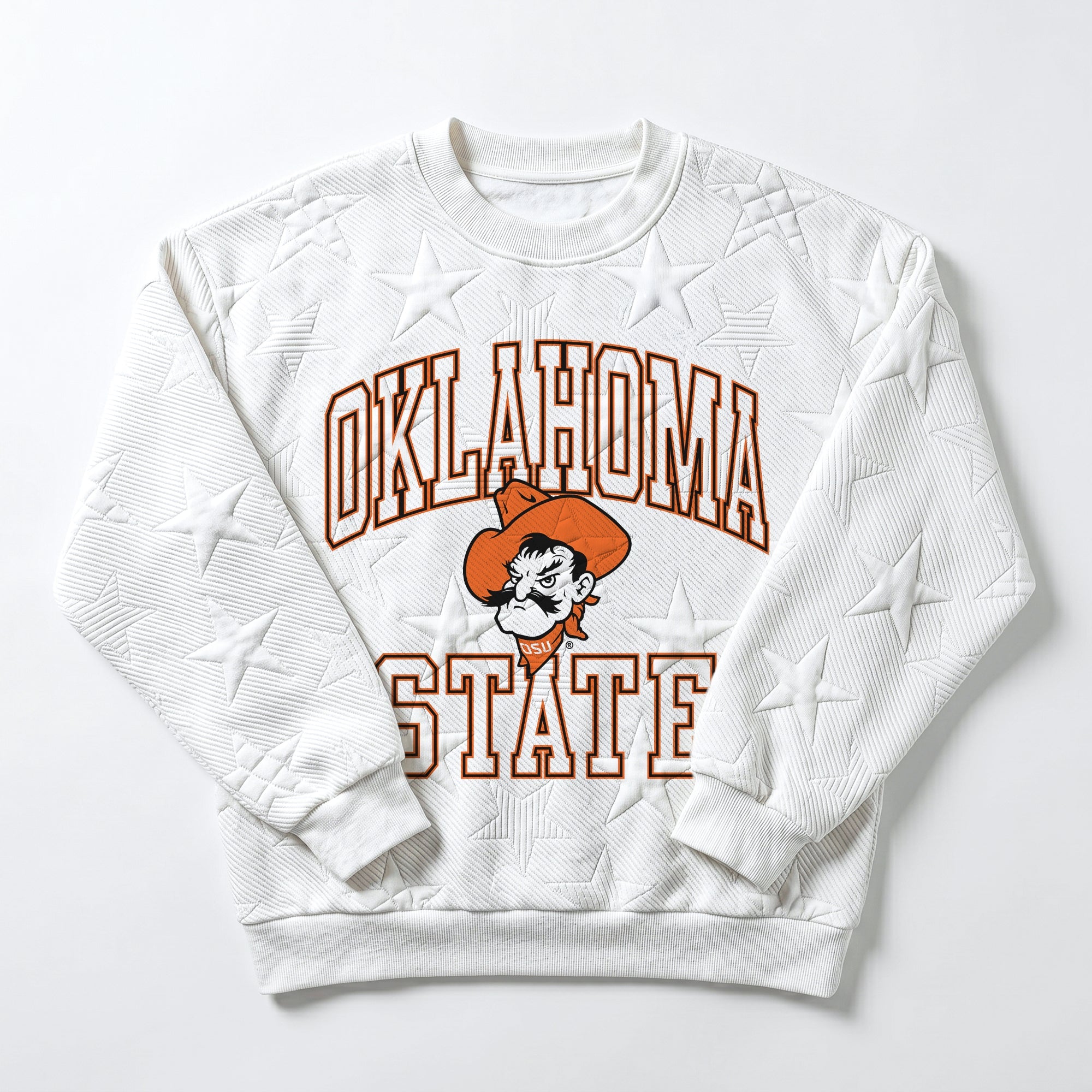 OKLAHOMA STATE COWBOYS BIG PLAY ENERGY EMBOSSED STAR CREWNECK
