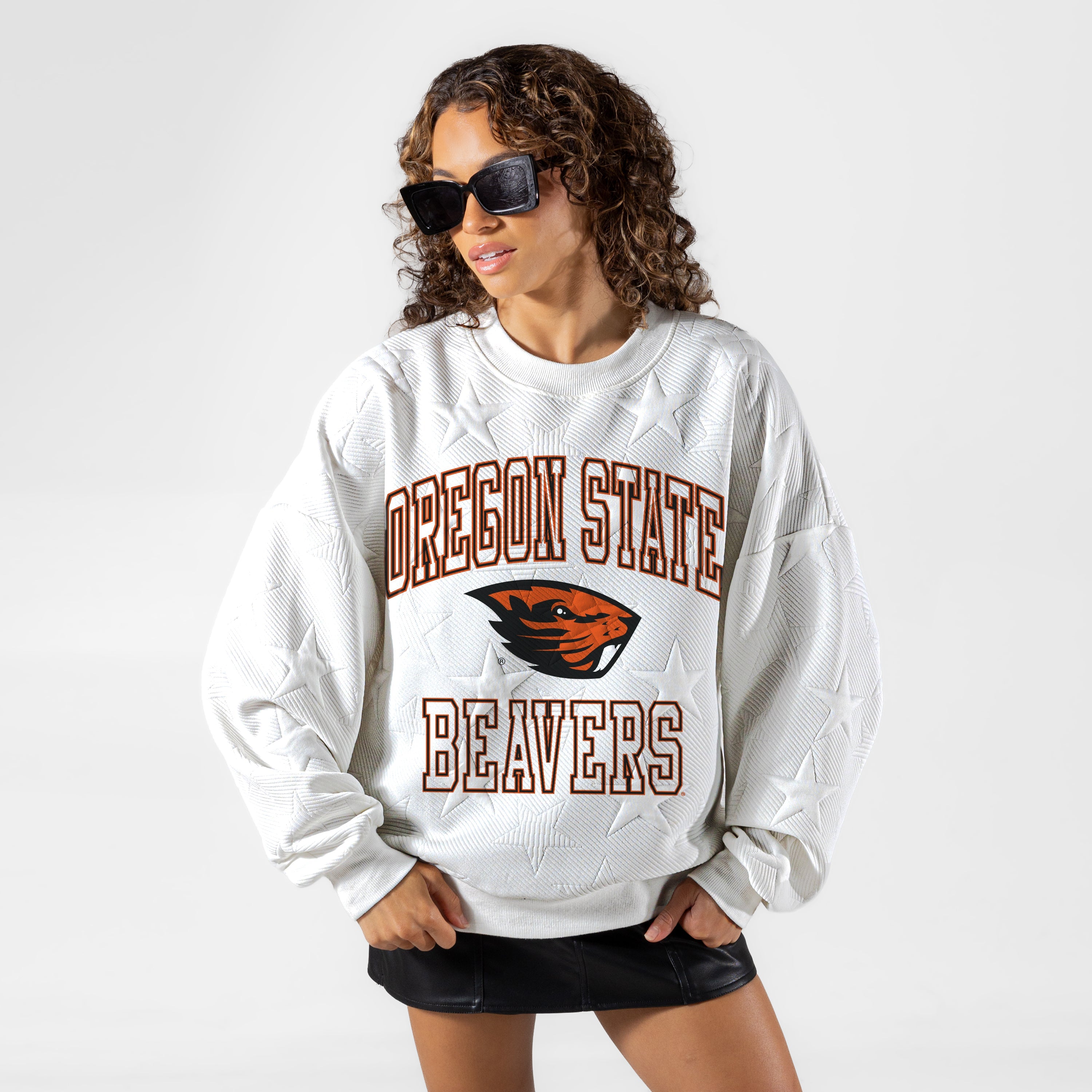 OREGON STATE BEAVERS BIG PLAY ENERGY EMBOSSED STAR CREWNECK