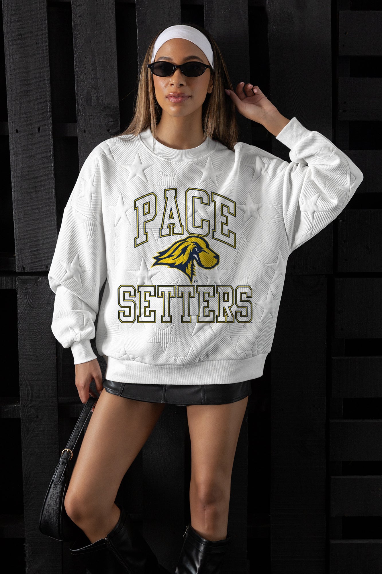 PACE SETTERS BIG PLAY ENERGY EMBOSSED STAR CREWNECK