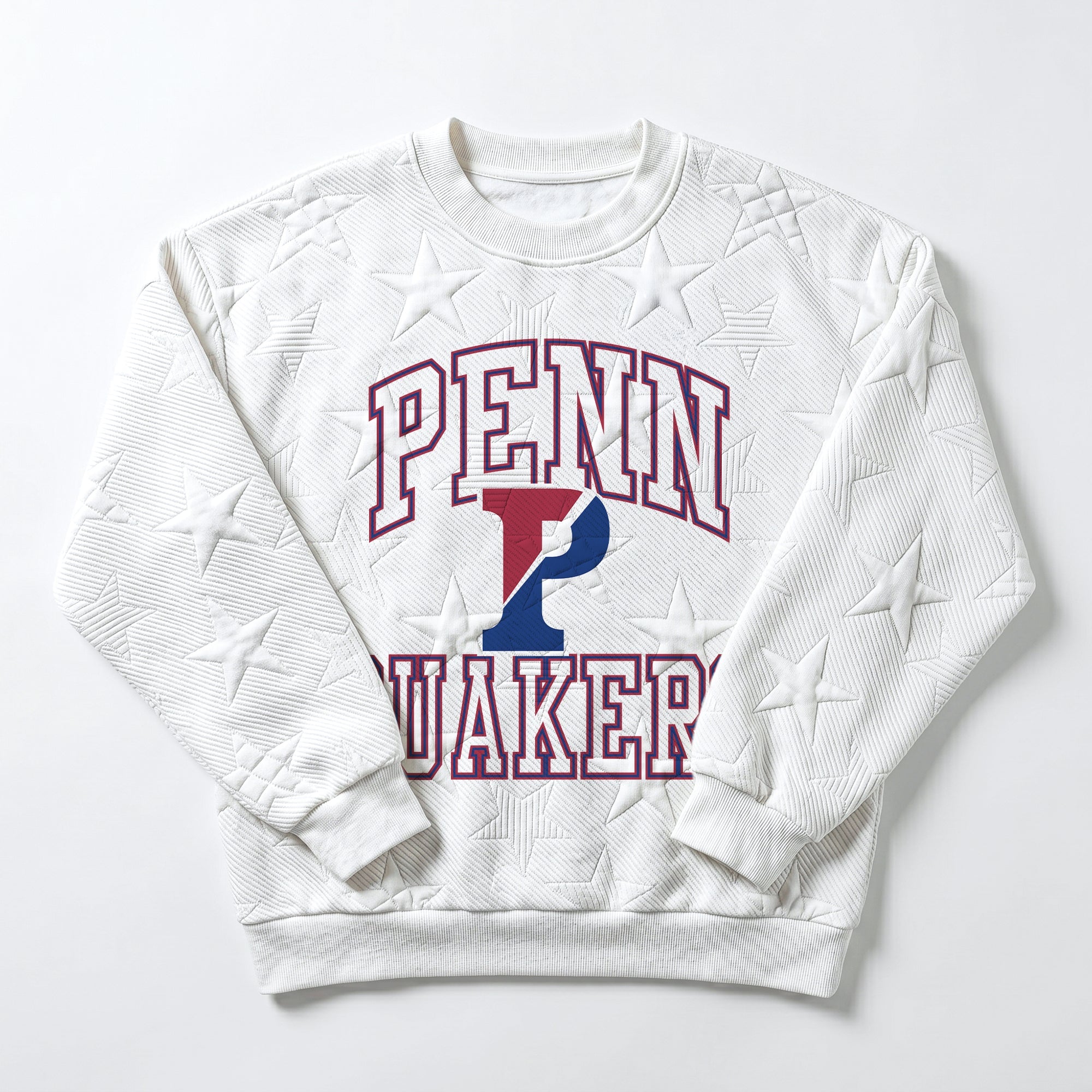 PENNSYLVANIA QUAKERS BIG PLAY ENERGY EMBOSSED STAR CREWNECK