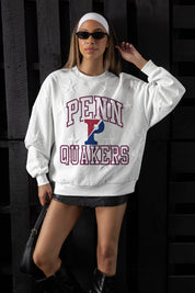 PENNSYLVANIA QUAKERS BIG PLAY ENERGY EMBOSSED STAR CREWNECK