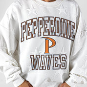 PEPPERDINE WAVES BIG PLAY ENERGY EMBOSSED STAR CREWNECK