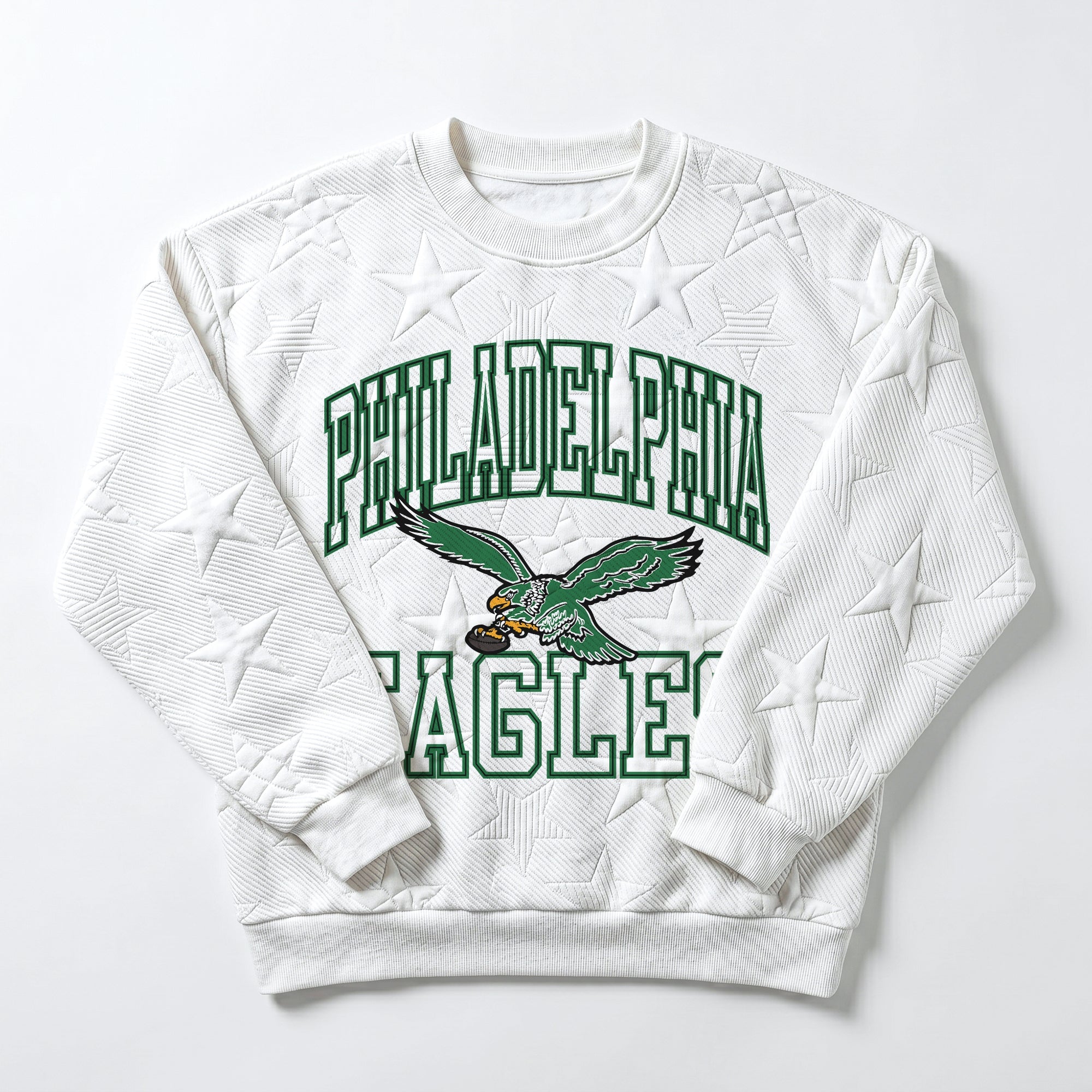 PHILADELPHIA EAGLES BIG PLAY ENERGY EMBOSSED STAR CREWNECK