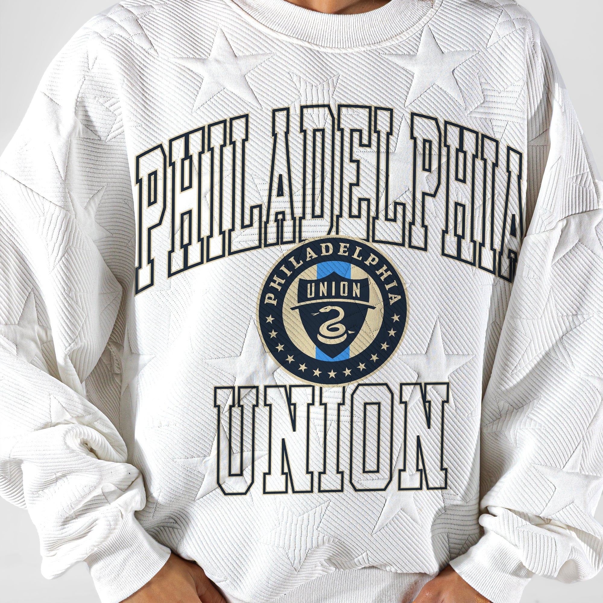 PHILADELPHIA UNION BIG PLAY ENERGY EMBOSSED STAR CREWNECK