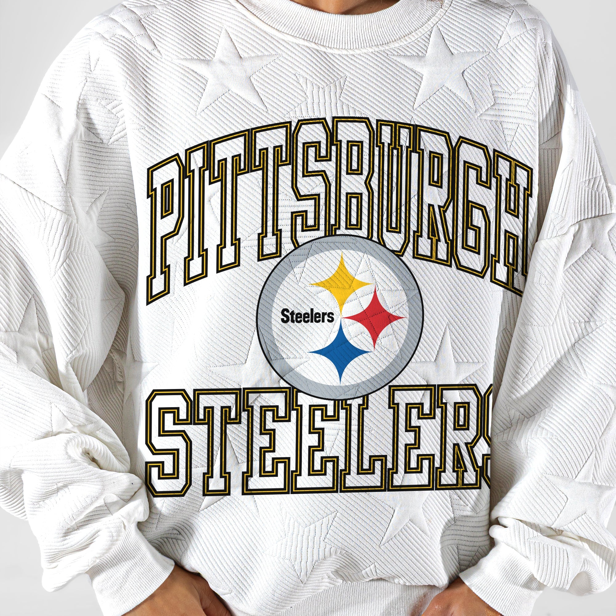 PITTSBURGH STEELERS BIG PLAY ENERGY EMBOSSED STAR CREWNECK