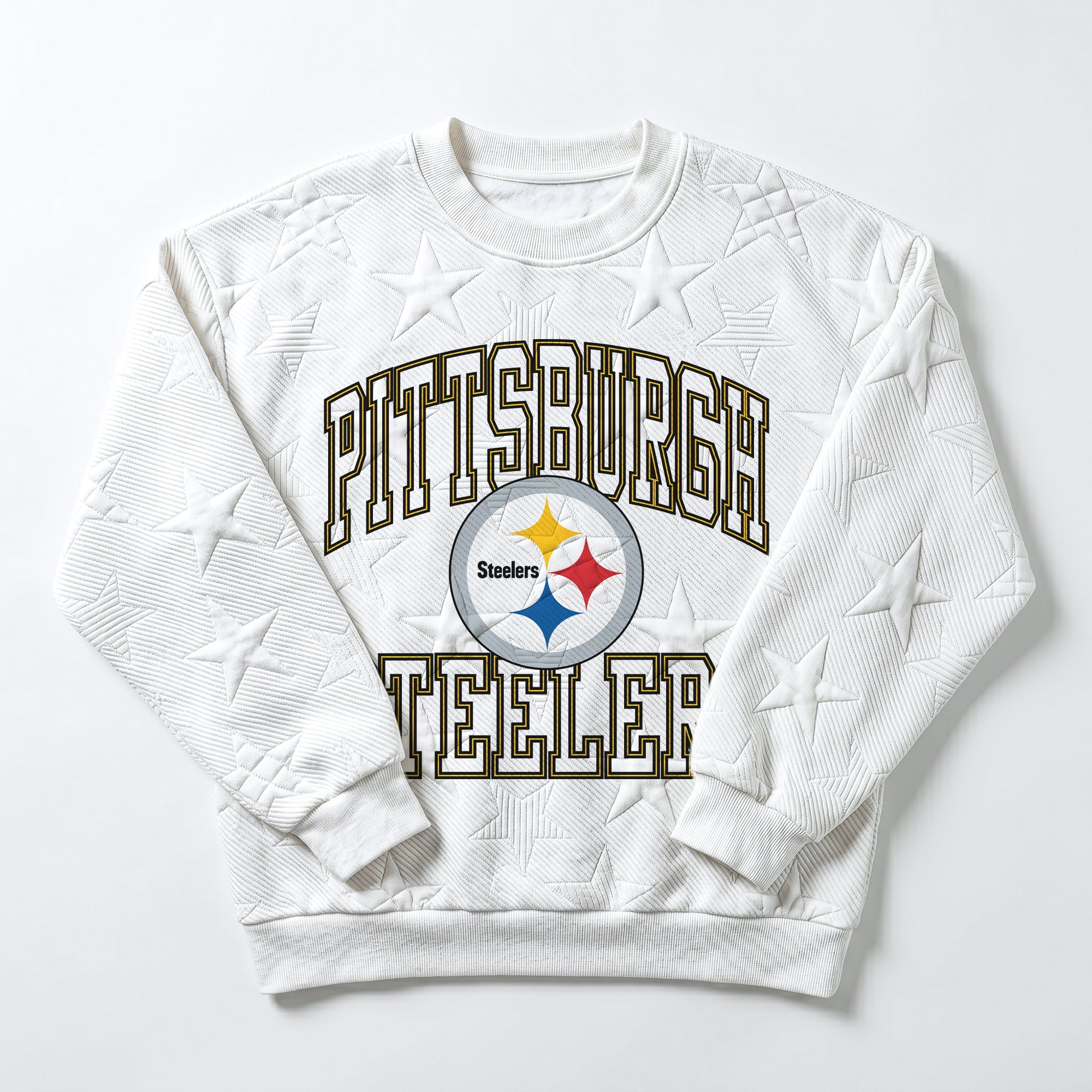 PITTSBURGH STEELERS BIG PLAY ENERGY EMBOSSED STAR CREWNECK