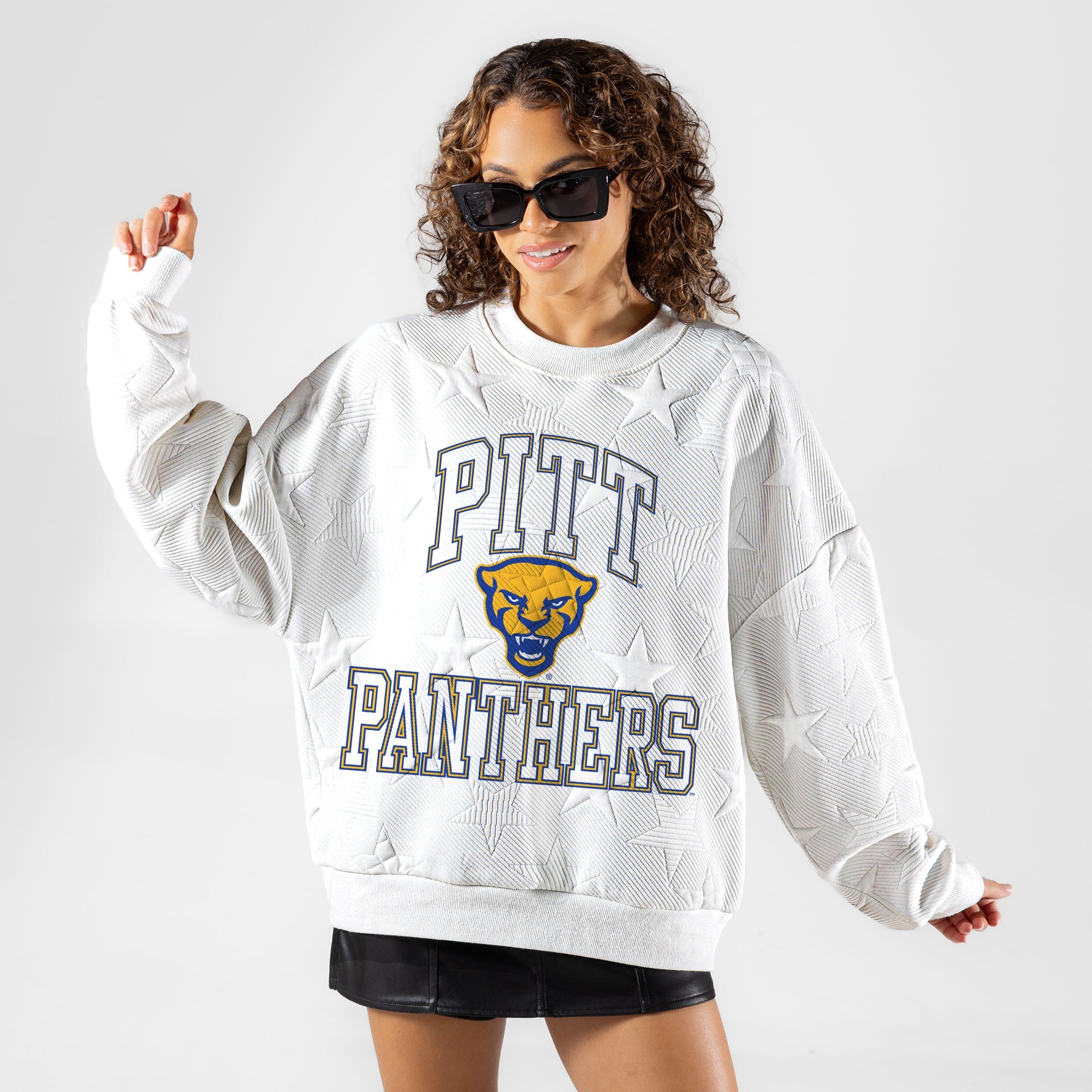 PITTSBURGH PANTHERS BIG PLAY ENERGY EMBOSSED STAR CREWNECK
