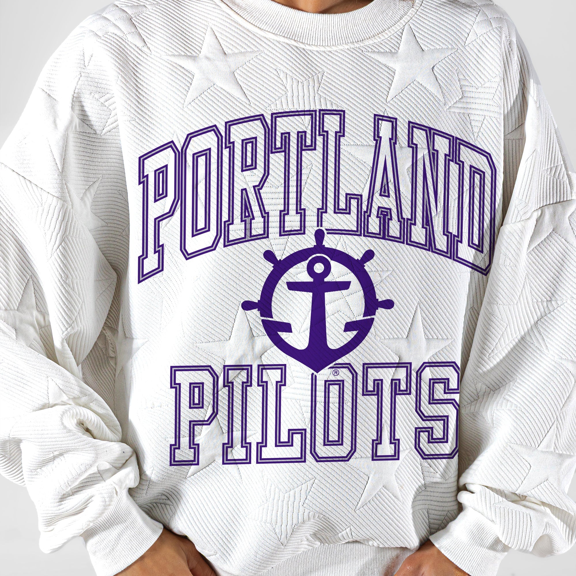 PORTLAND PILOTS BIG PLAY ENERGY EMBOSSED STAR CREWNECK