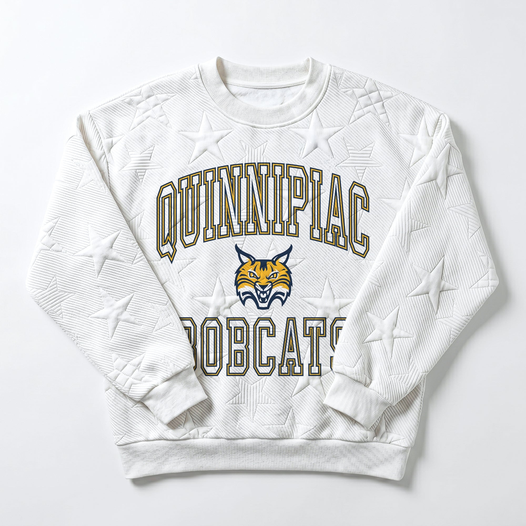QUINNIPIAC BOBCATS BIG PLAY ENERGY EMBOSSED STAR CREWNECK
