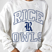 RICE OWLS BIG PLAY ENERGY EMBOSSED STAR CREWNECK