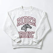 RIDER BRONCS BIG PLAY ENERGY EMBOSSED STAR CREWNECK