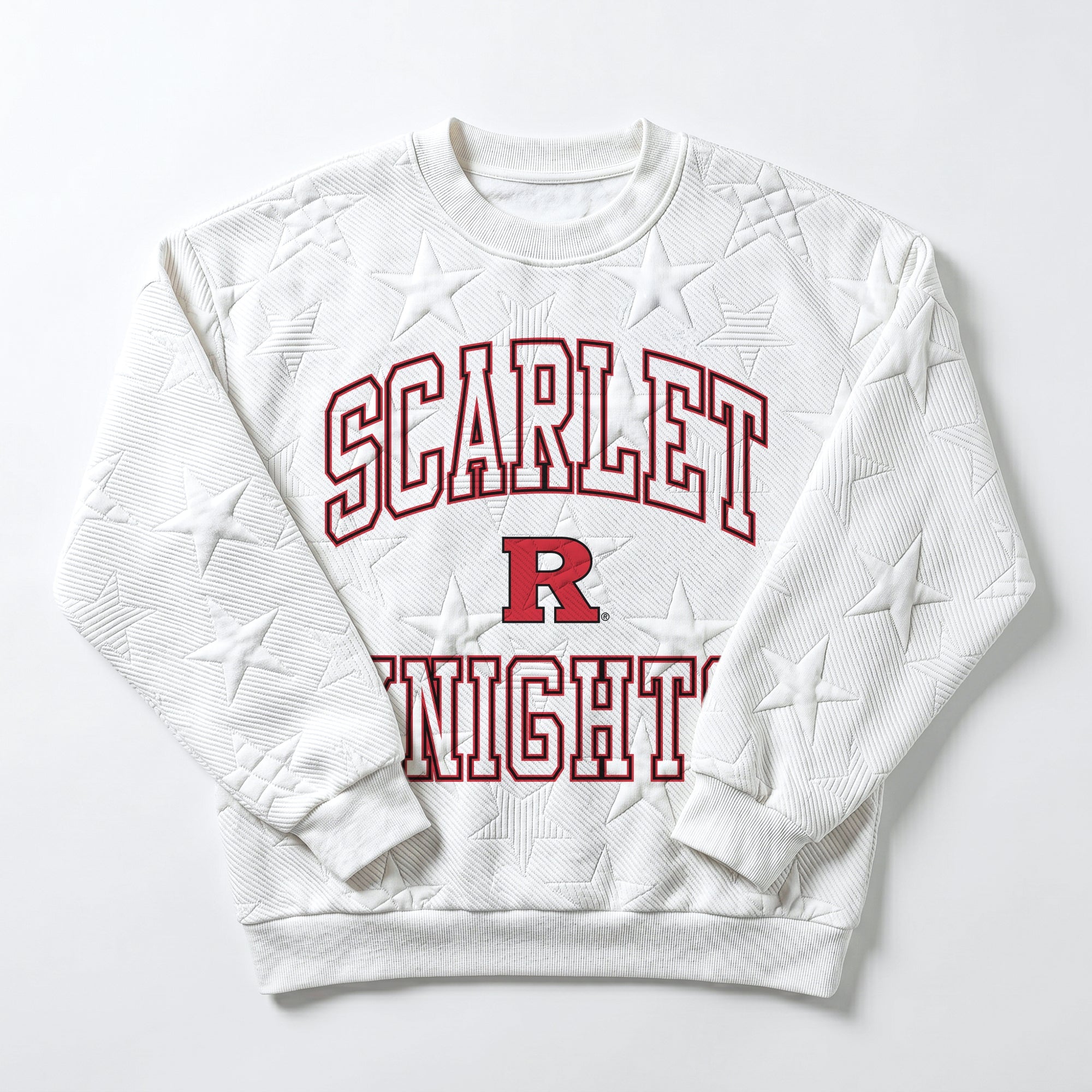 RUTGERS SCARLET KNIGHTS BIG PLAY ENERGY EMBOSSED STAR CREWNECK