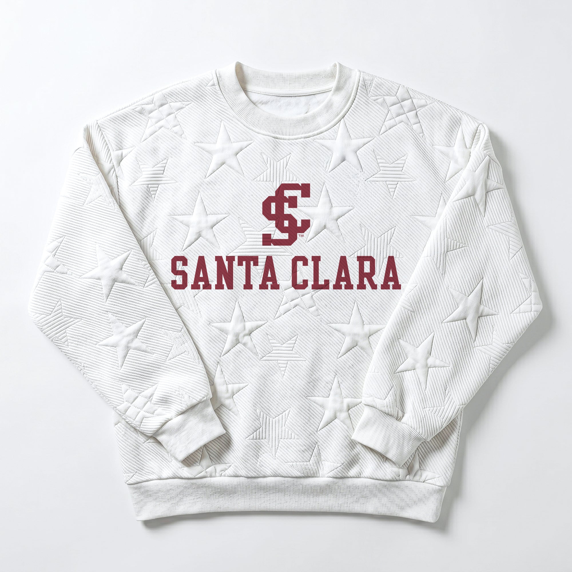 SANTA CLARA BRONCOS BIG PLAY ENERGY EMBOSSED STAR CREWNECK