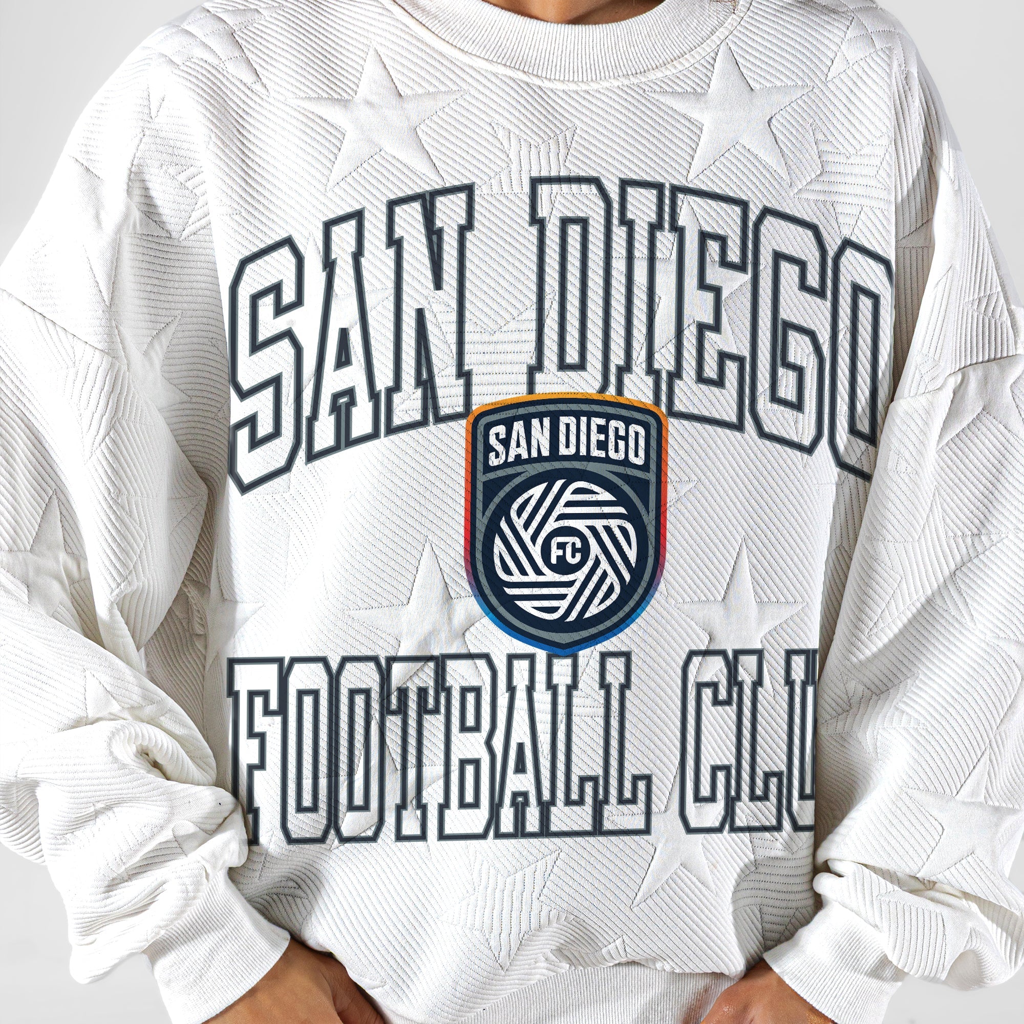 SAN DIEGO FC BIG PLAY ENERGY EMBOSSED STAR CREWNECK