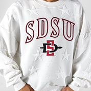 SAN DIEGO STATE AZTECS BIG PLAY ENERGY EMBOSSED STAR CREWNECK