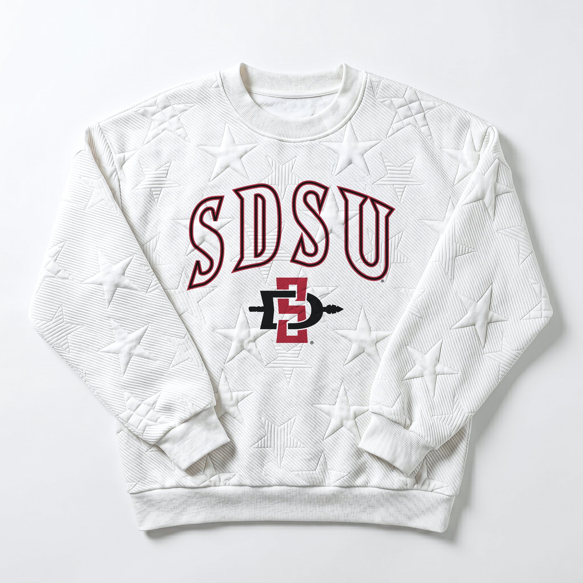 SAN DIEGO STATE AZTECS BIG PLAY ENERGY EMBOSSED STAR CREWNECK