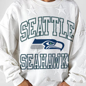 SEATTLE SEAHAWKS BIG PLAY ENERGY EMBOSSED STAR CREWNECK