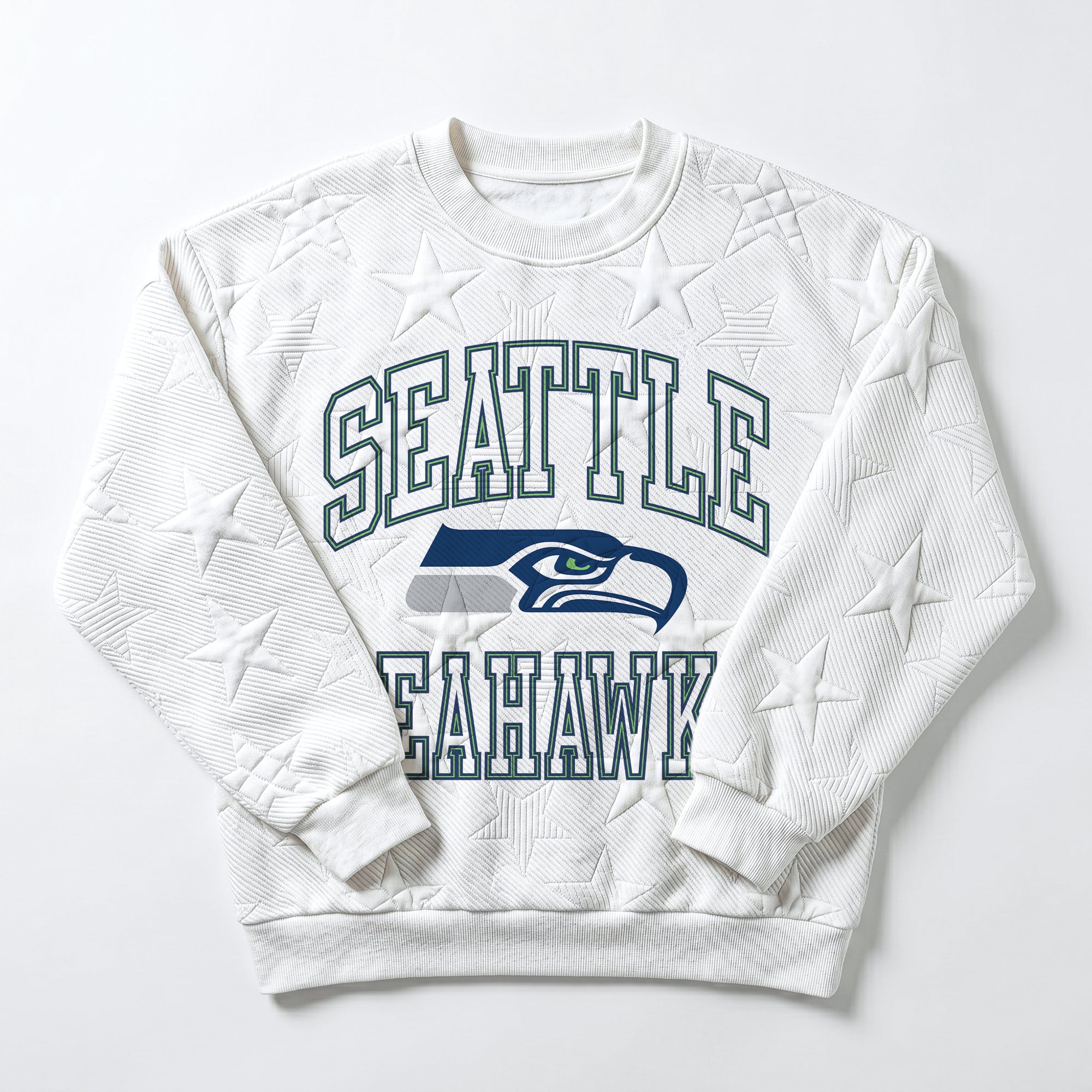 SEATTLE SEAHAWKS BIG PLAY ENERGY EMBOSSED STAR CREWNECK