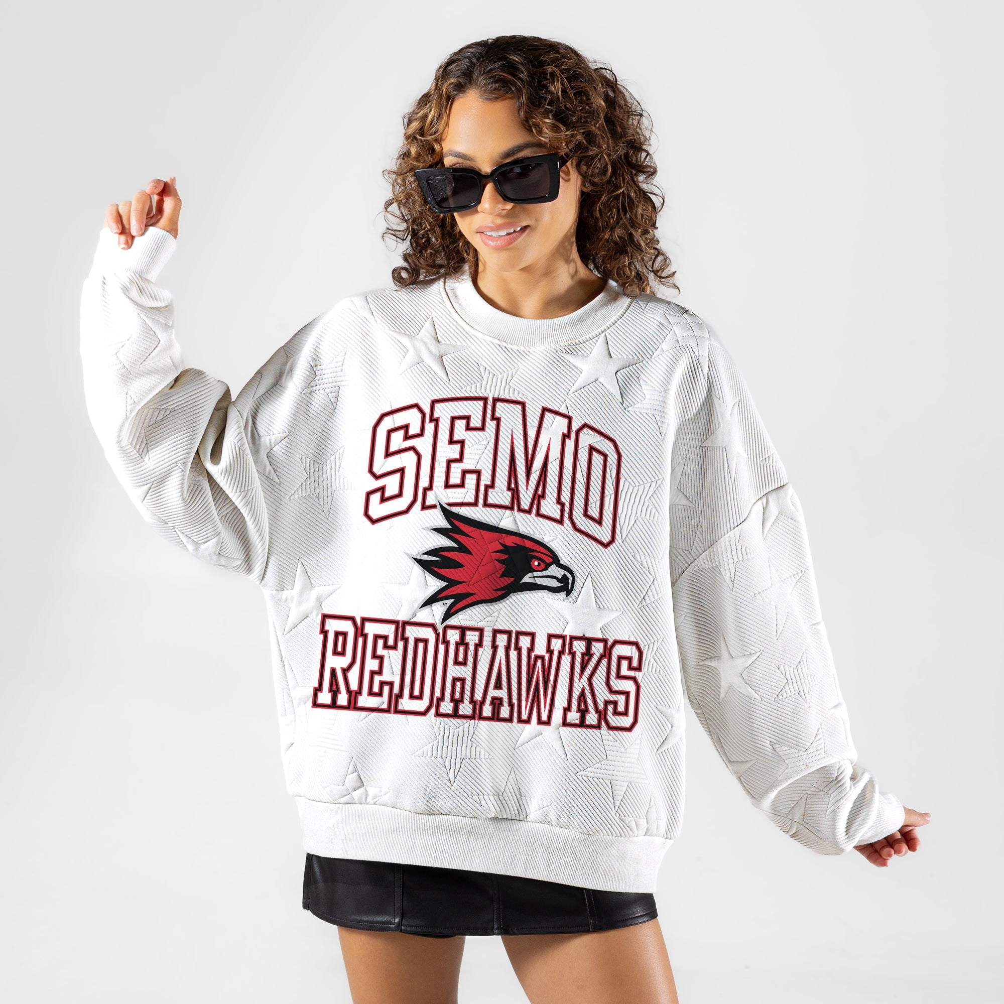SOUTHEAST MISSOURI REDHAWKS BIG PLAY ENERGY EMBOSSED STAR CREWNECK