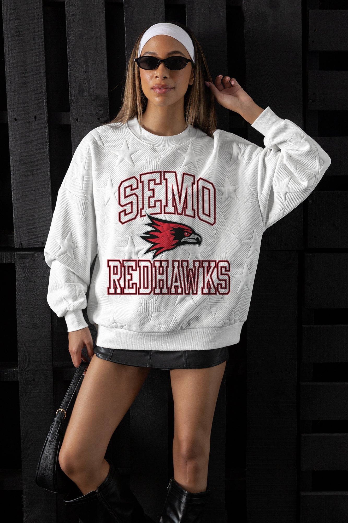 SOUTHEAST MISSOURI REDHAWKS BIG PLAY ENERGY EMBOSSED STAR CREWNECK