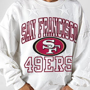 SAN FRANCISCO 49ERS BIG PLAY ENERGY EMBOSSED STAR CREWNECK