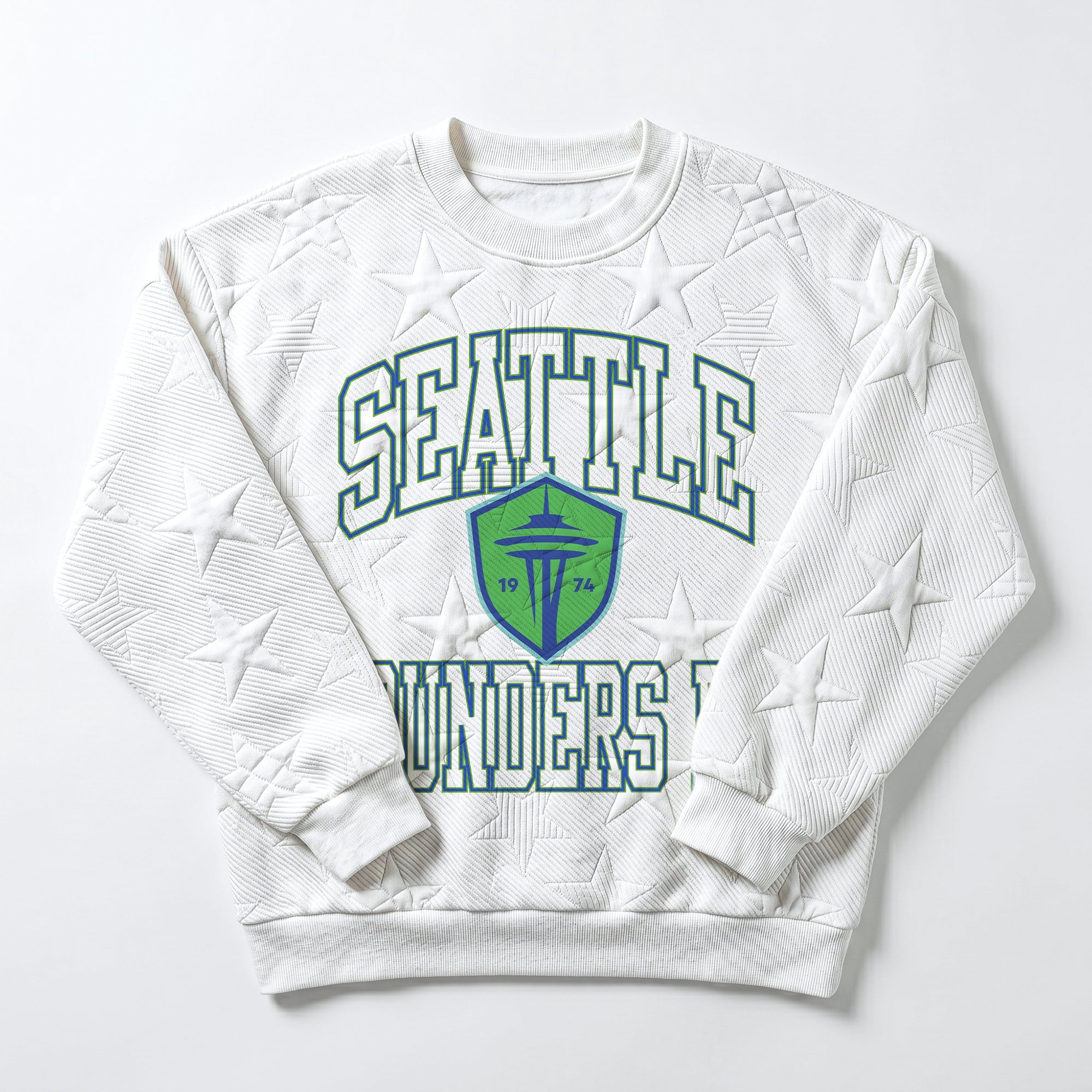 SEATTLE SOUNDERS FC BIG PLAY ENERGY EMBOSSED STAR CREWNECK