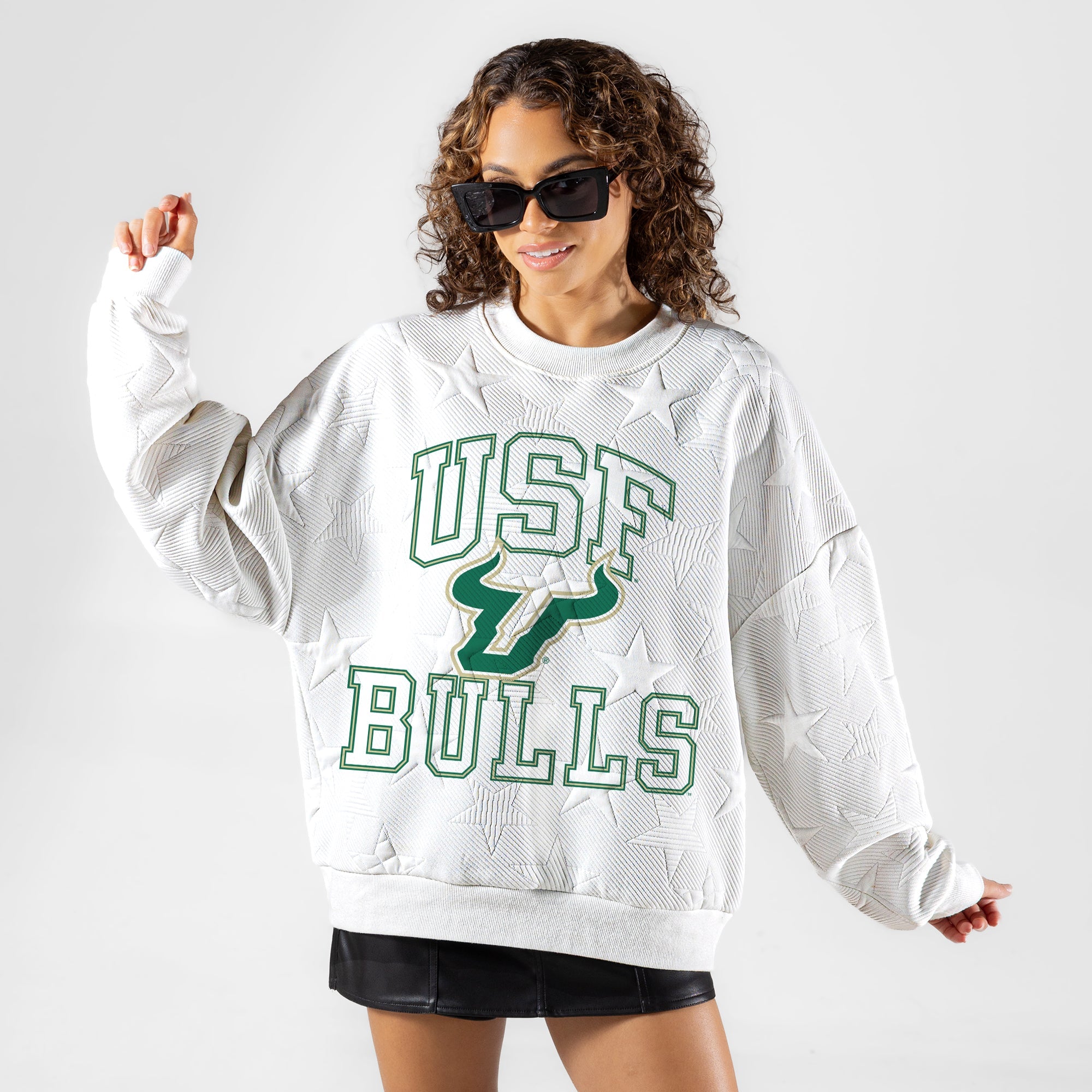 SOUTH FLORIDA BULLS BIG PLAY ENERGY EMBOSSED STAR CREWNECK