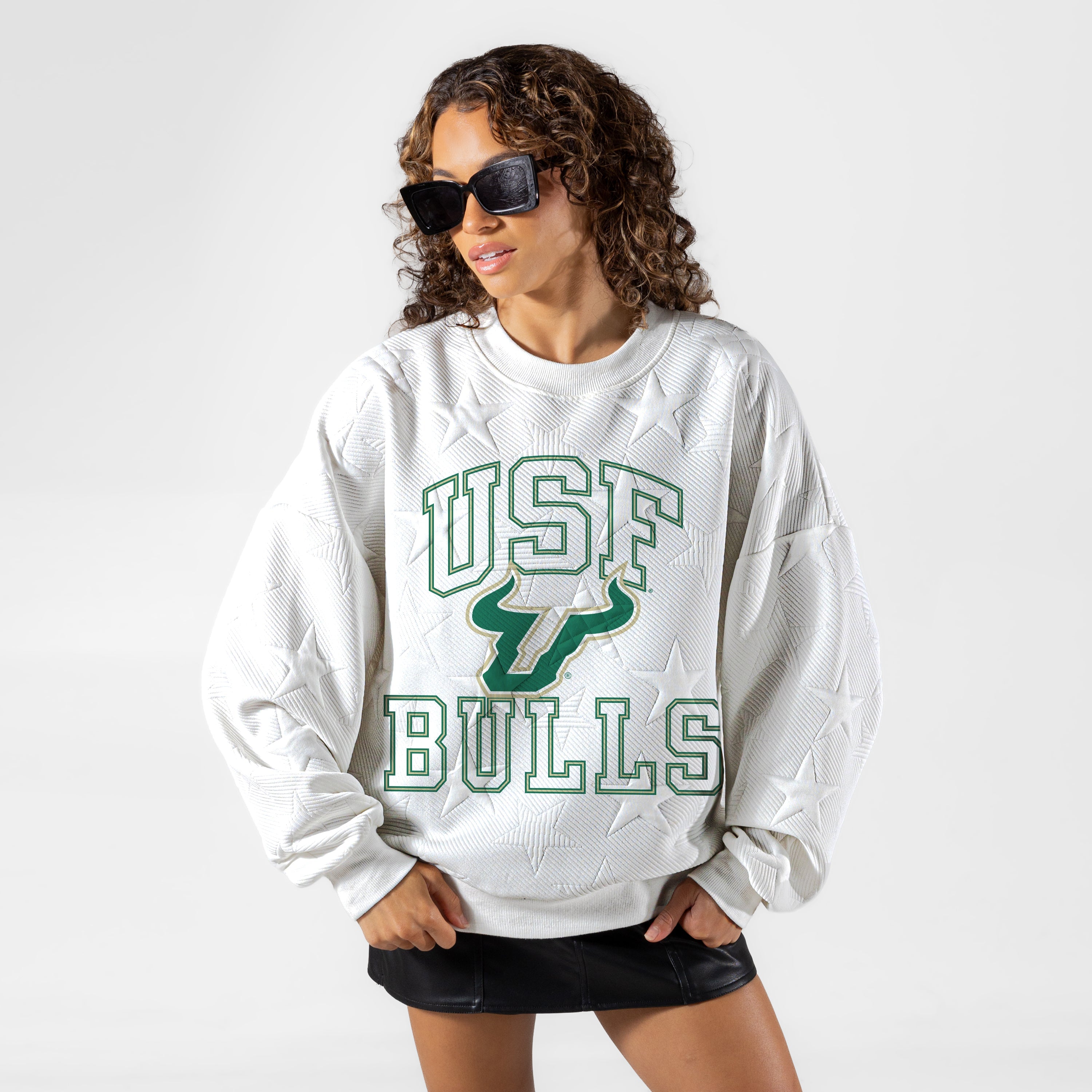 SOUTH FLORIDA BULLS BIG PLAY ENERGY EMBOSSED STAR CREWNECK
