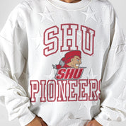 SACRED HEART PIONEERS BIG PLAY ENERGY EMBOSSED STAR CREWNECK