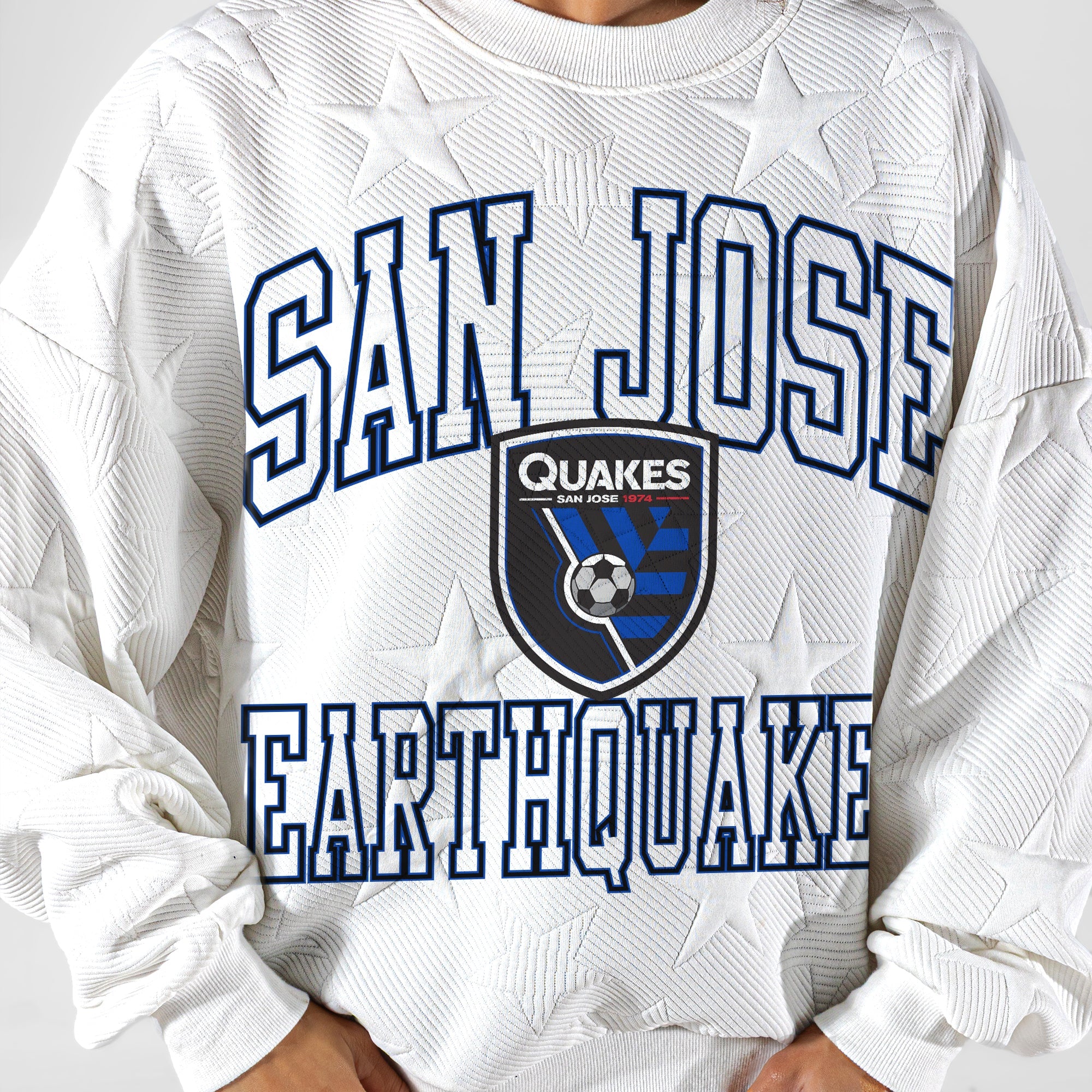 SAN JOSE EARTHQUAKES BIG PLAY ENERGY EMBOSSED STAR CREWNECK